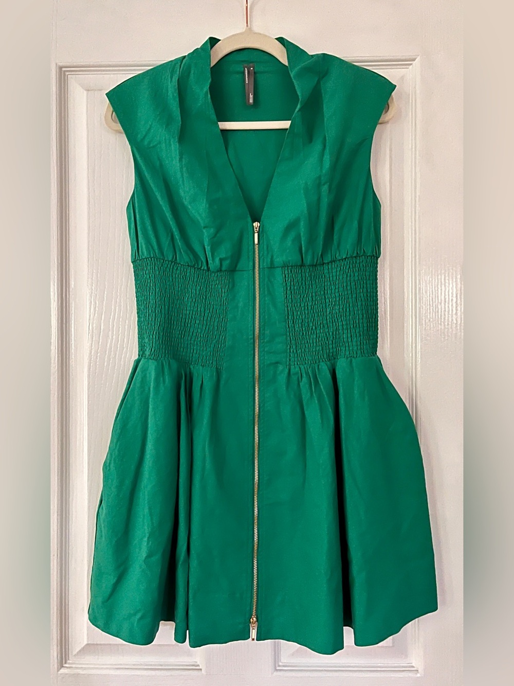 Anthropologie Tommie Zip-Front Linen Blend Mini Dress